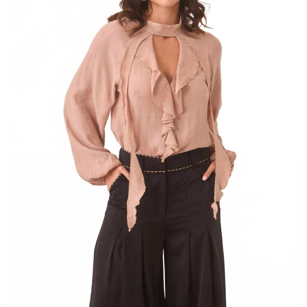 NEW NEKANE NKN vinny flouncy blouse in blush